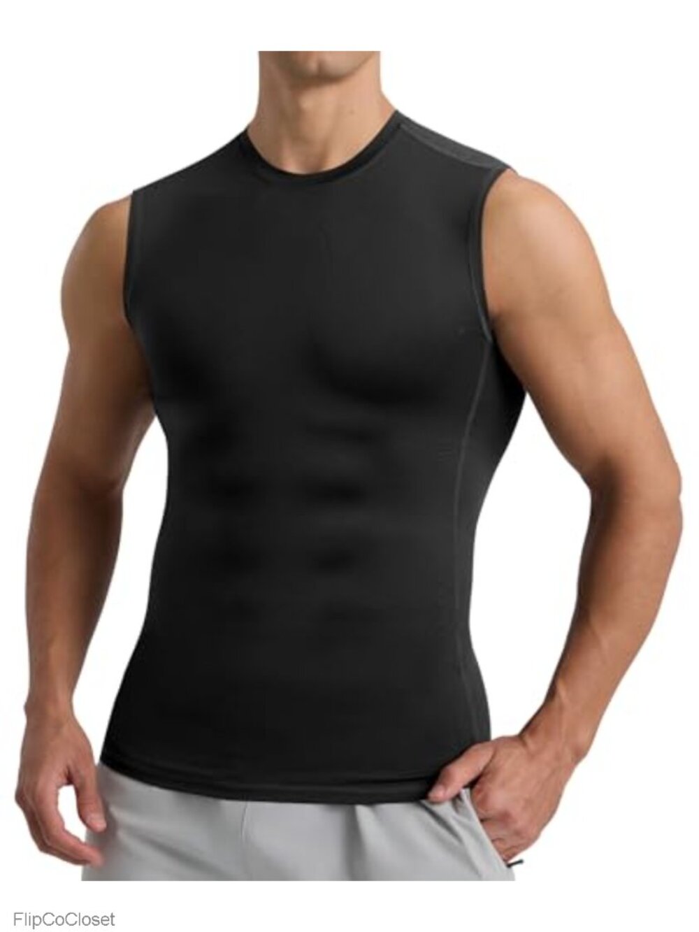 Men's Compression Tank Top Sleeveless Base Layer Polyester Spandex Gym Workout